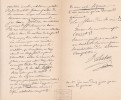 Lettre autographe signée . Jules Lesbros (1810?-1898), baryton, acteur.