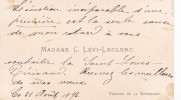 Lettre autographe signée . Mme C Lévi-Leclerc, actrice active vers 1900.
