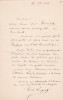 Lettre autographe signée . René-Alexandre Bénéfand dit René Luguet (1813-1904), comédien, gendre et amant de Marie Dorval.