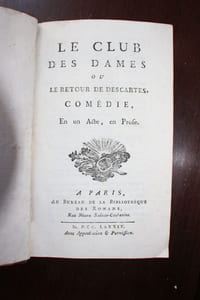 1. Le Club des Dames ou le retour de Descartes, comédie ; 2. Le Déserteur, ballet d'action ; 3. Intermèdes d'Athalie ; 4. Tom Jones, comédie lyrique ; 5. La fausse Statue, comédie ; 6. Norac et Javolci, drame ; 7. Pélopée, tragédie ; 8. Le Mari retrouvé ; 9. Renaud d'Ast, comédie.