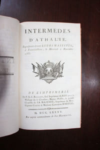 1. Le Club des Dames ou le retour de Descartes, comédie ; 2. Le Déserteur, ballet d'action ; 3. Intermèdes d'Athalie ; 4. Tom Jones, comédie lyrique ; 5. La fausse Statue, comédie ; 6. Norac et Javolci, drame ; 7. Pélopée, tragédie ; 8. Le Mari retrouvé ; 9. Renaud d'Ast, comédie.