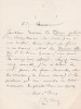 Lettre autographe signée. Jules Zeller (1820-1900), historien.