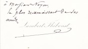 Lettre autographe signée. Lambert-Thiboust (1827-1867), dramaturge.