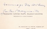 Lettre autographe signée. Lucie Paul-Margueritte (1886-1955), écrivain.