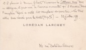 Lettre autographe signée. Lorédan Larchey (1831-1902), écrivain. 