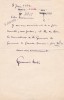 Lettre autographe signée. Louis Germain-Martin (1872-1948), historien de l'économie, homme politique, ministre.