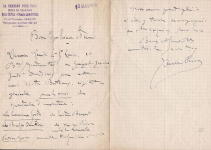 Lettre autographe signée