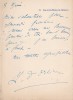 Lettre autographe signée à Achille Ségard. Jehanne d'Orliac (1883-1974), écrivain, poétesse.