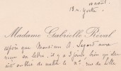 Lettre autographe signée à Achille Ségard. Gabrielle Réval (1869-1938), romancière.