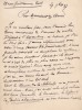 Lettre autographe signée à Achille Ségard. Pierre Valdagne (1854-1937), écrivain.