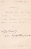 Lettre autographe signée à Achille Ségard. Marcel Prévost (1862-1941), écrivain romancier.