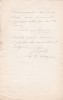 Lettre autographe signée à Achille Ségard. Julia Pingard (1829-1905), chef du secrétariat de l'Institut de France.