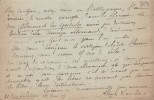 Lettre autographe signée à Achille Ségard. Albert Soubies (1846-1918), critique, historien de la musique et du théâtre.