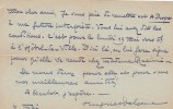 Lettre autographe signée. Hugues Delorme (1868-1942), poète, humoriste, écrivain.