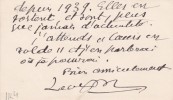 Carte autographe signée. Gérard de Lacaze-Duthiers (1876-1958), écrivain, libertaire, anarchiste individualiste.