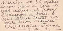 Lettre autographe signée. Maurice Verne (1889-1943), romancier.