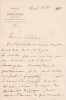 Lettre autographe signée. Etienne Hulot (1857-1918), géographe.