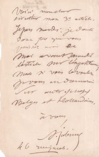 Lettre autographe signée