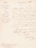 Lettre autographe signée. Baron Alexandre de Théis (1765-1842), haut-fonctionnaire, écrivain.