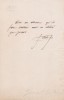Lettre autographe sign&eacute;e. Jacques Coste (1798-1859), journaliste, fondateur du Temps.