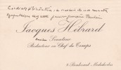Carte autographe. Jacques Hébrard (1841-1917), homme politique, journaliste.