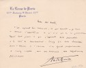Lettre autographe signée. André Rivoire (1872-1930), poète, écrivain.