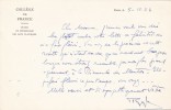 Lettre autographe signée. René Huyghe (1906-1997), écrivain.