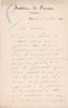 Lettre autographe signée. Julia Pingard (1829-1905), chef du secrétariat de l'Institut de France.
