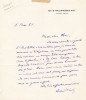 Lettre autographe signée. André Viénot (1887-1969), avocat. 
