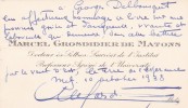 Carte autographe signée. Marcel Grosdidier de Matons (1885-1945), docteur ès lettres, écrivain, historien.