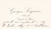 Carte autographe signée. Georges Laguerre (1858-1912), avocat, homme politique boulangiste, député de Paris.