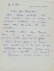 Lettre autographe signée. Henry Spiess (1876-1940) poète suisse.