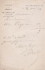 Lettre autographe signée au libraire Adolphe Durel (1847-1913). Charles Dècle (1826-1888), bibliophile, gérant de la distillerie de mélasse & ...