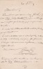 Lettre autographe signée au libraire Adolphe Durel (1847-1913). François Fertiault (1814-1915), bibliophile, écrivain, poète.