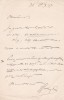 Lettre autographe signée au libraire Adolphe Durel (1847-1913). François Fertiault (1814-1915), bibliophile, écrivain, poète.