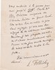 Lettre autographe signée au libraire Adolphe Durel (1847-1913). Léopold Follioley (1836-1902), bibliophile, ecclésiastique, écrivain.