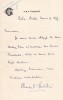 Lettre autographe signée au libraire Adolphe Durel (1847-1913). Charles Elsden Gladstone (1855-ap.1904), bibliophile, commander de la Royal Navy (HMS ...