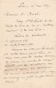 Lettre autographe signée au libraire Adolphe Durel (1847-1913). Léon de Labessade (XIXe), bibliophile, écrivain. 