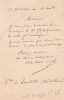 Lettre autographe signée au libraire Adolphe Durel (1847-1913). Henri, comte de Lastic Saint Jal (1833-1918), bibliophile.