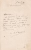Lettre autographe signée au libraire Adolphe Durel (1847-1913). Auguste Laugel (1830-1914), bibliophile, ingénieur, historien, philosophe.