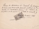 Lettre autographe signée au libraire Adolphe Durel (1847-1913). Paul Léonnec (1842-1899), bibliophile, officier de marine, écrivain.