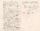 Lettre autographe sign&eacute;e au libraire Adolphe Durel (1847-1913). Gonzague Millet (XIXe), bibliophile, m&eacute;decin, maire d'Orange (Vaucluse).