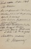 Lettre autographe signée au libraire Adolphe Durel (1847-1913). Maurice Tourneux (1849-1917), bibliophile, archiviste, bibliographe.