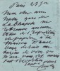 Lettre autographe signée au libraire Adolphe Durel (1847-1913). Charles Cousin (1822-1894) bibliophile dit Le Toqué, grand-maître de l'Orient de ...