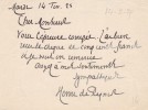 Lettre autographe signée. Henri de Régnier (1864-1936), écrivain, poète.