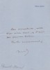 Lettre autographe signée. Marcel Prévost (1862-1941), écrivain, romancier.