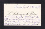 Carte autographe. Benoît Langénieux (1824-1905), archevêque de Reims, cardinal.