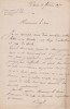 Lettre autographe signée. Antoine Bayle (1825-1877), prêtre, orateur, professeur, écrivain, il fit l'éloge funèbre de Lacordaire.