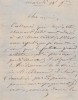 Lettre autographe signée. Marius Audran (1816-1887), chansonnier, ténor.