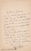 Lettre autographe signée. Henri Lutz (1864-1919), compositeur, enseignant, second Grand Prix de Rome 1890.